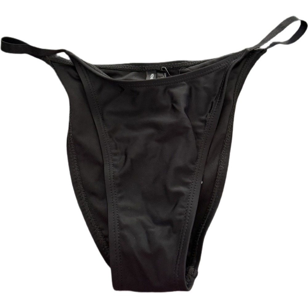 Kendall & Kylie Cheeky Thin Strap Bikini Bottom Black NWT Medium Sexy Vacation